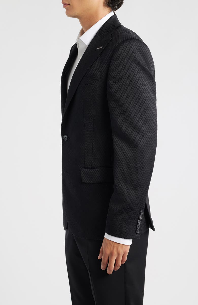 Siragusa Black Jacquard Blazer, Alternate, color, Black