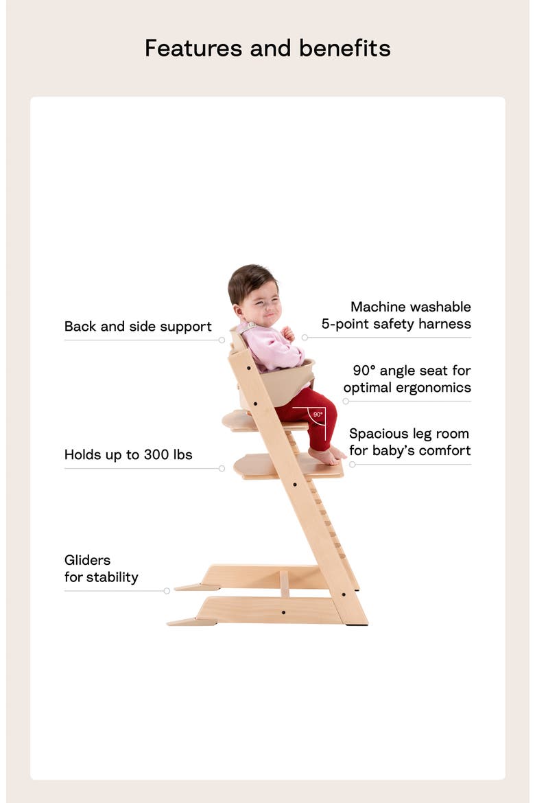 Tripp Trapp® Highchair², Cushion, Newborn Set & Stokke® Tray $597 Value, Alternate, color, NATURAL W/BEIGE