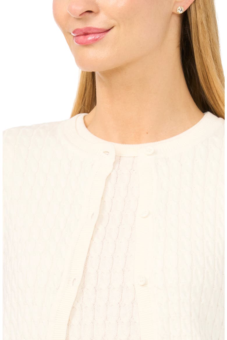 Cable Stitch Cotton Cardigan, Alternate, color, NEW IVORY