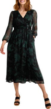 Tommy Bahama Bloom Beauty Metallic Long Sleeve Maxi Dress