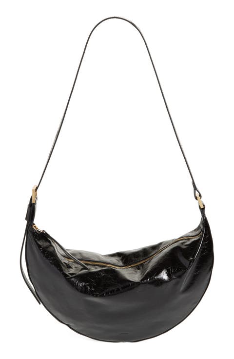 Half Moon Leather Shoulder Bag