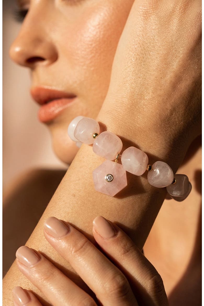 Single Love Stretch Bracelet, Alternate, color, PINK