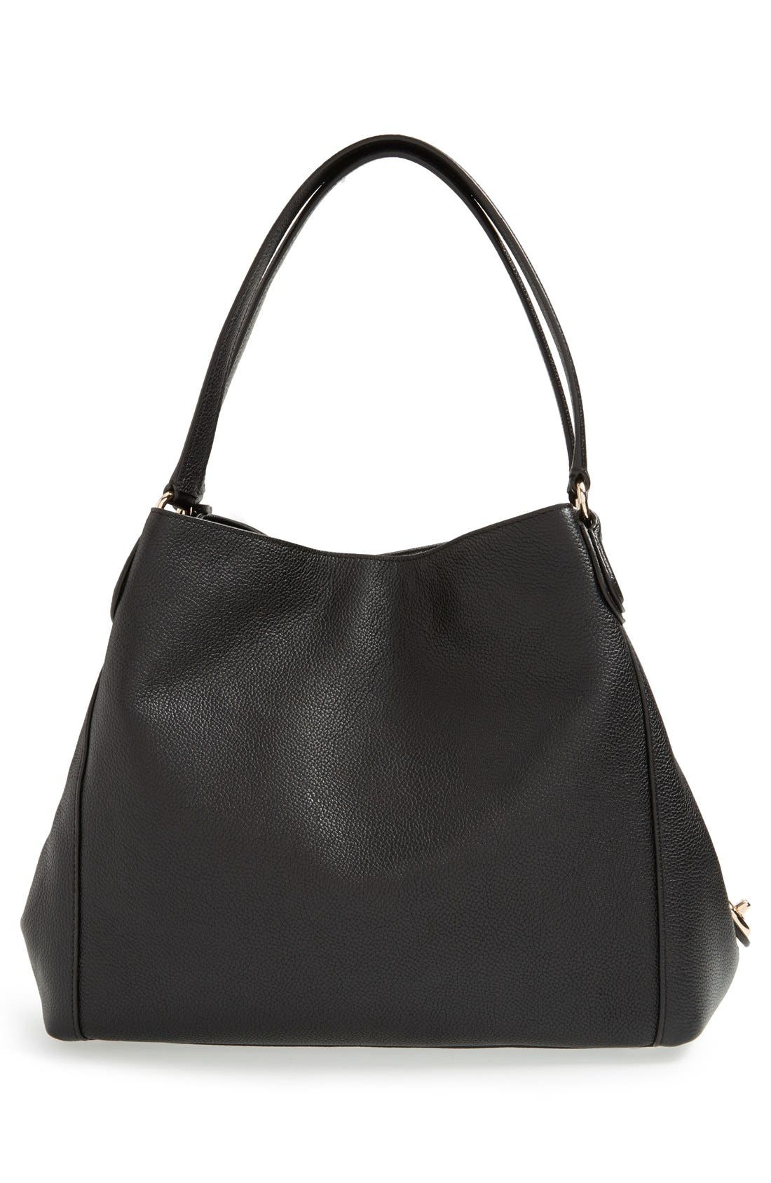 COACH 'Edie' Pebbled Leather Shoulder Bag, Alternate, color, 
