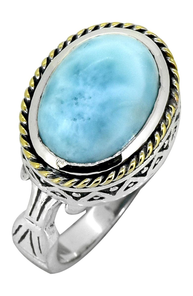 NITYA Sterling Silver Brass Larimar Ring, Main, color, 