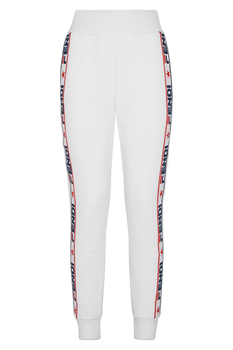 x FILA Mania Logo Jersey Track Pants, Alternate, color, WHITE