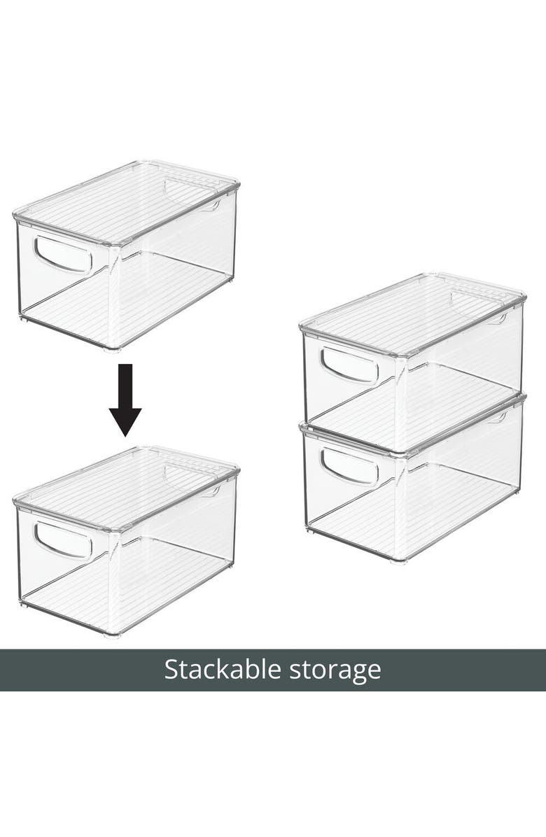 mDesign Plastic Stacking Kitchen Storage Bin Box with Lid/Handles, 6 Pack, Alternate, color, 