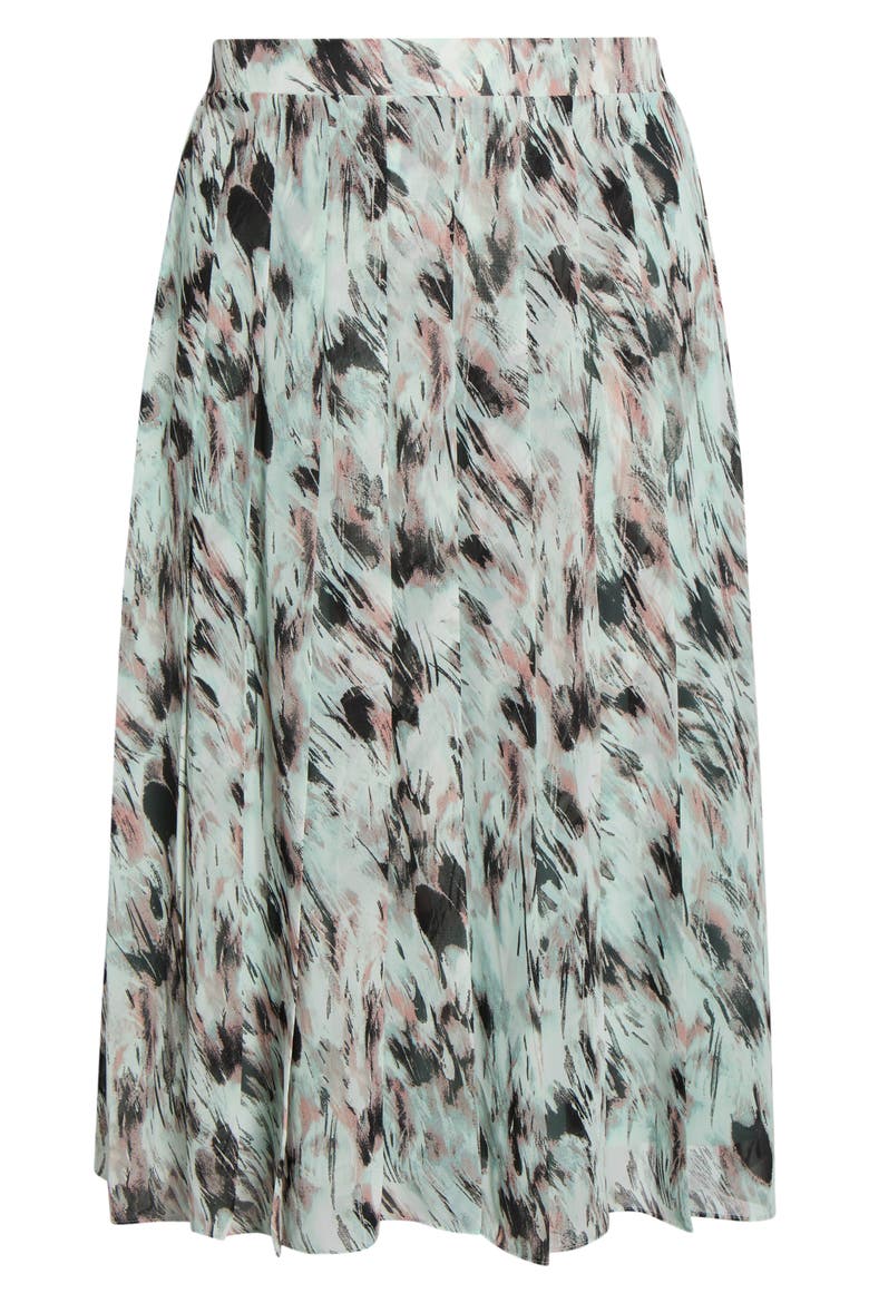 Abstract Print Pull-On Midi Skirt, Alternate, color, SEA GLASS MULTI