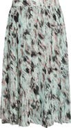 KASPER Abstract Print Pull-On Midi Skirt