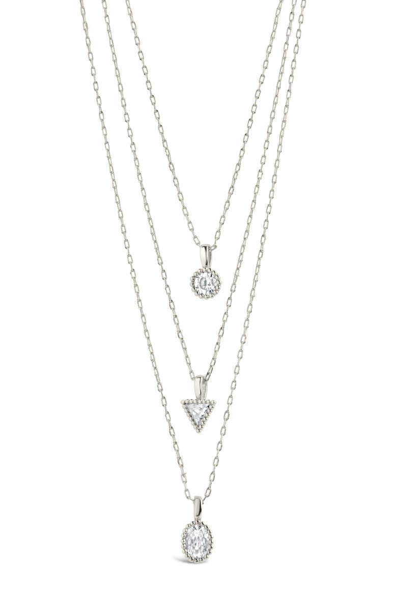 Julia Layered Pendant Necklace, Main, color, SILVER