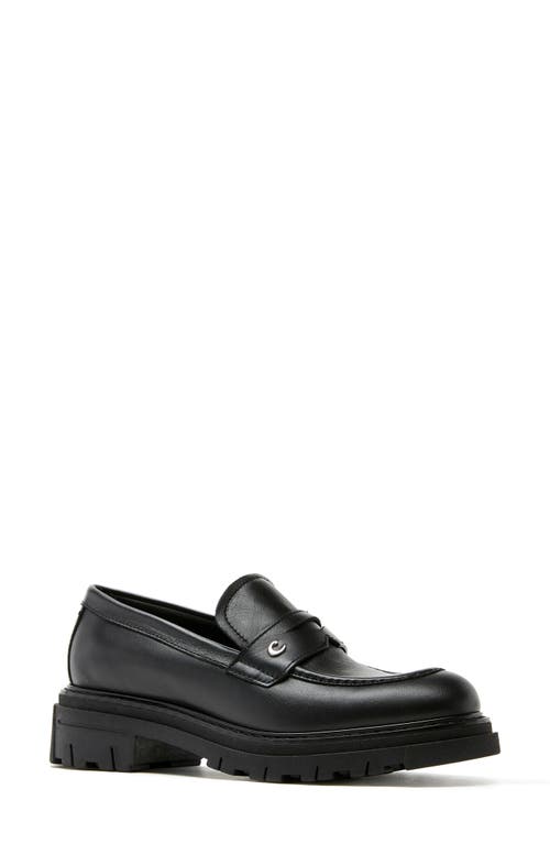 La Canadienne Doe Waterproof Platform Penny Loafer In Black