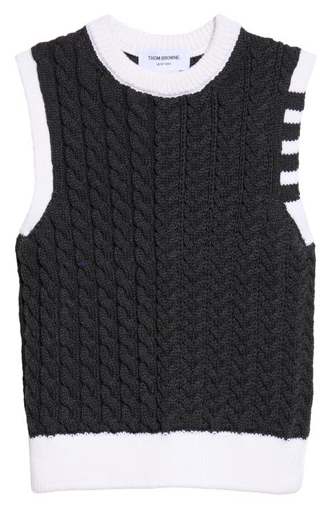 Aran Cable Merino Wool Shell Top