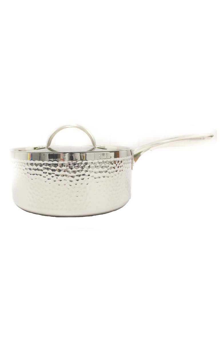 BergHOFF INTERNATIONAL Hammered 8" Covered Saucepan, Main, color, Silver