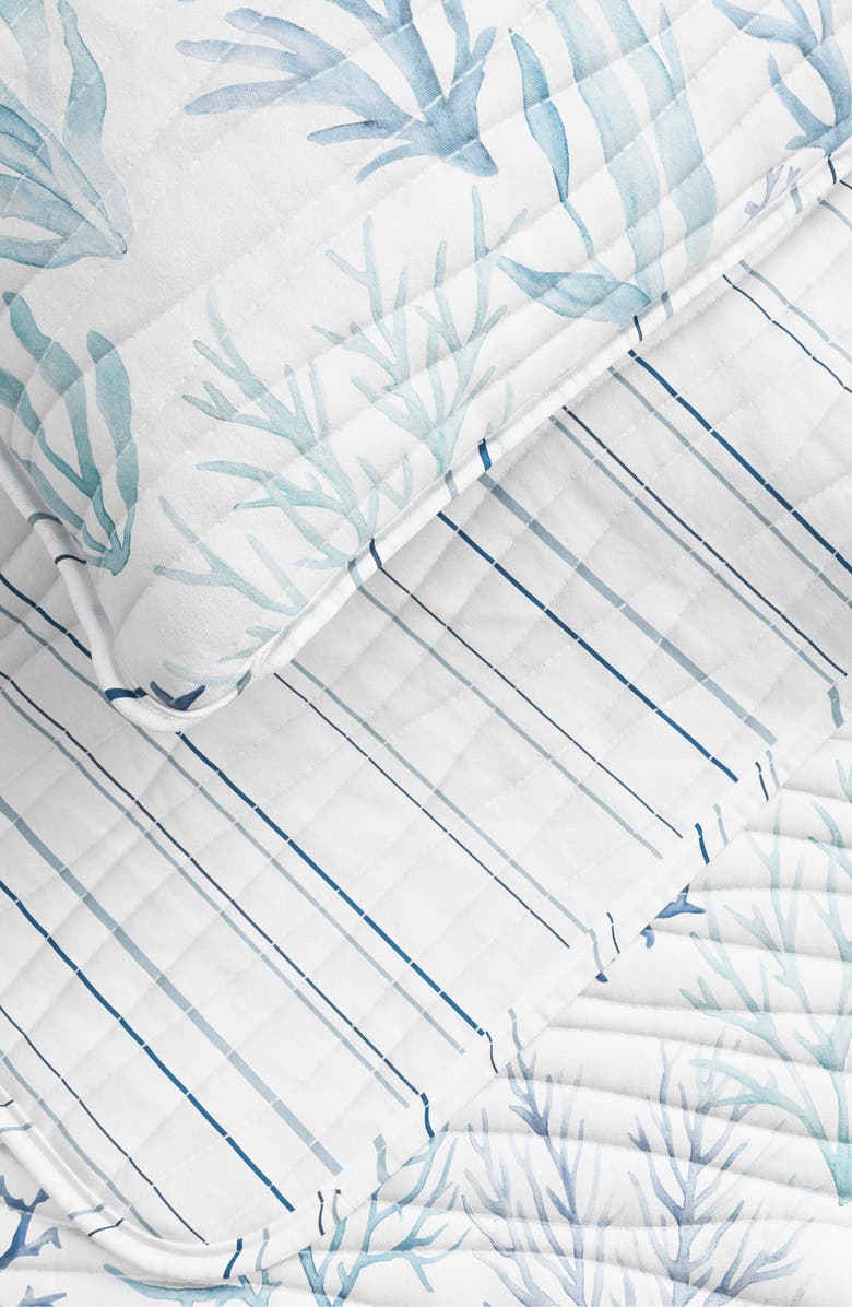 Woven & Weft Watercolor Coral Reversible Microfiber Quilt Set, Alternate, color, Watercolor Coral