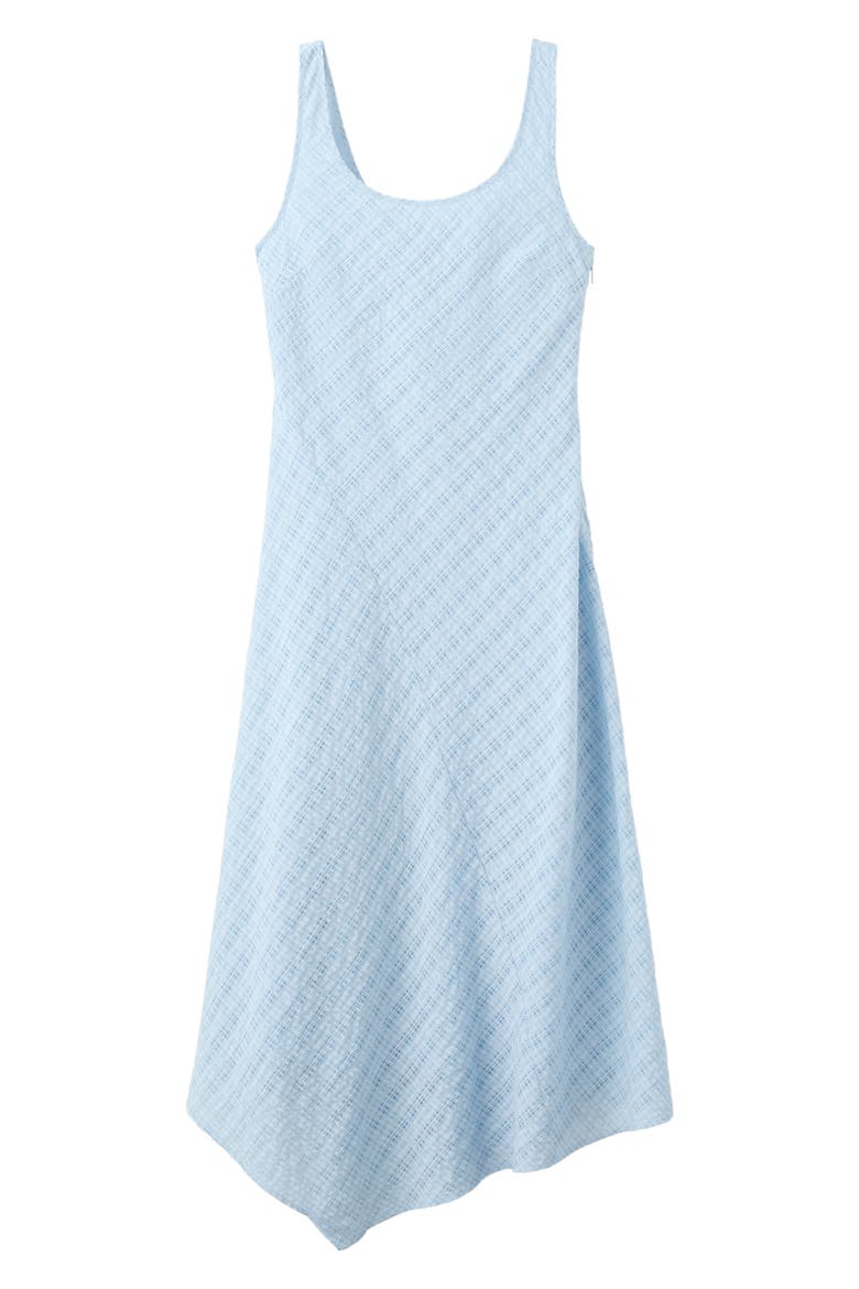 Checked Asymmetrical Midi Dress, Alternate, color, SKY BLUE