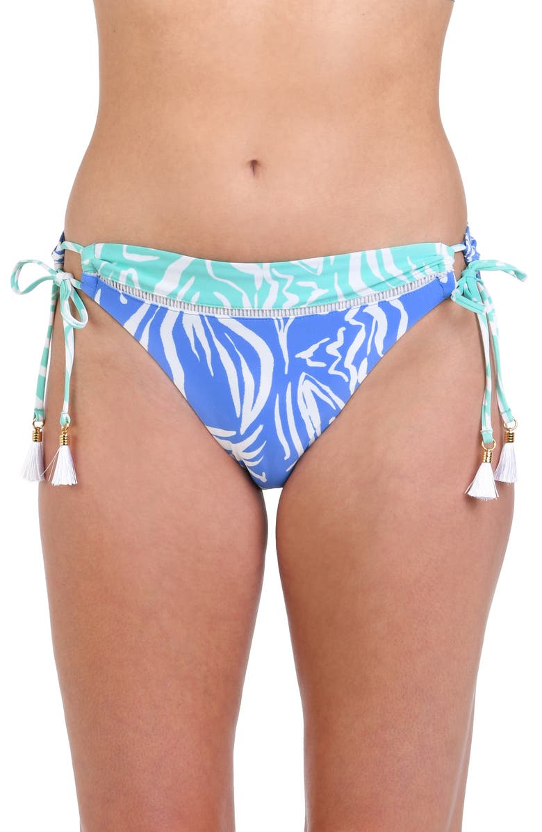 La Blanca Beachside Bay Adjustable Loop Bikini Bottoms, Main, color, Chambray
