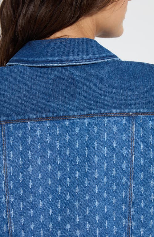 Lyssé Thea Cropped Crochet Denim Jacket In Mid Wash