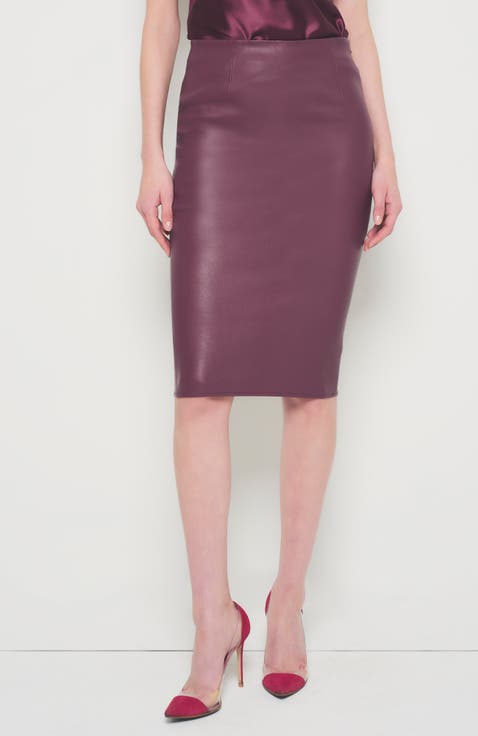 Claude Stretch Leather Skirt