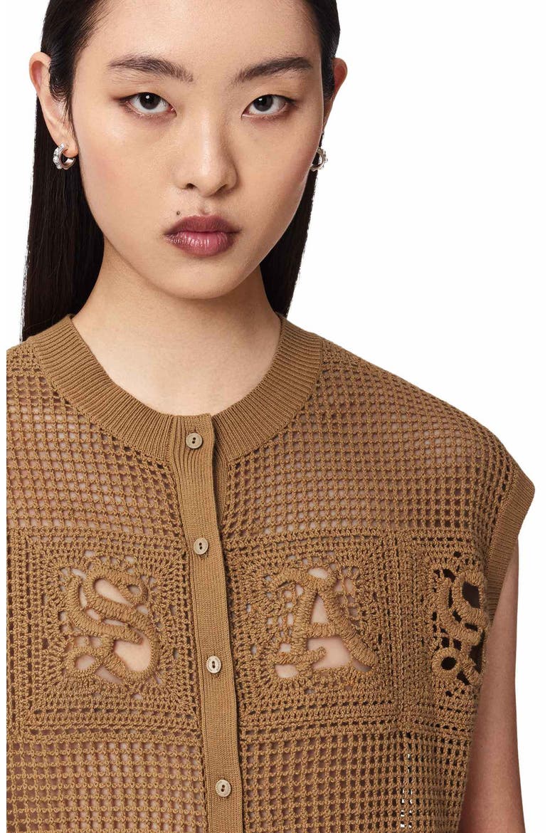Kyra Open Stitch Sweater Vest, Alternate, color, PINTO BROWN