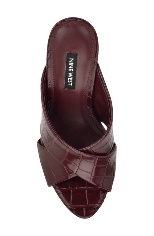 Nine West Sancie Croc Embossed Stiletto Sandal In Red