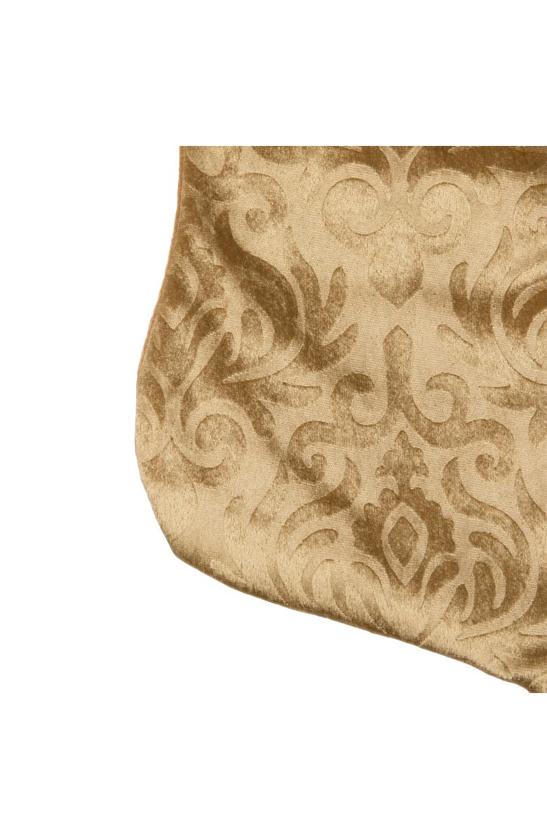 Northlight 20.5" Gold Etched Velvet Christmas Stocking with Glitter Print and Metallic Trim, Alternate, color, 