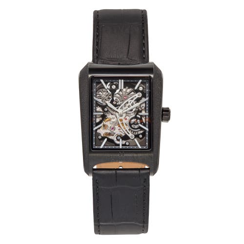 Heritor Automatic Wyatt Skeleton Watch in Black at Nordstrom