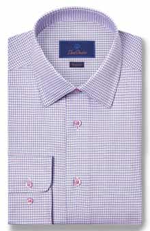 Regular Fit Microcheck Cotton Dobby Dress Shirt