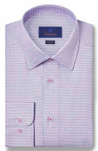 Regular Fit Microcheck Cotton Dobby Dress Shirt