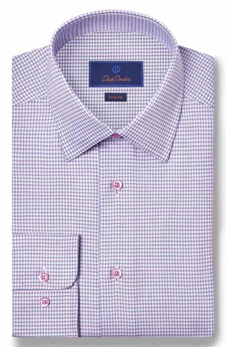 Regular Fit Microcheck Cotton Dobby Dress Shirt