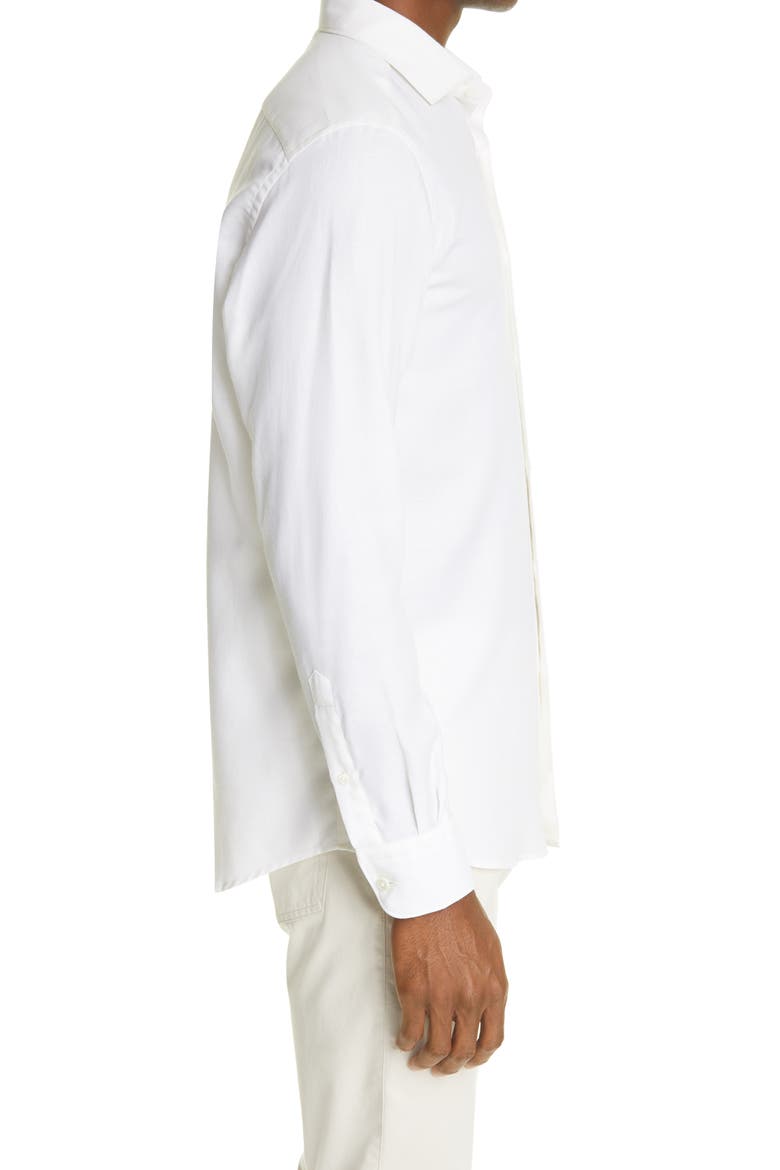 Cashco Cotton & Cashmere Button-Up Shirt, Alternate, color, WHITE