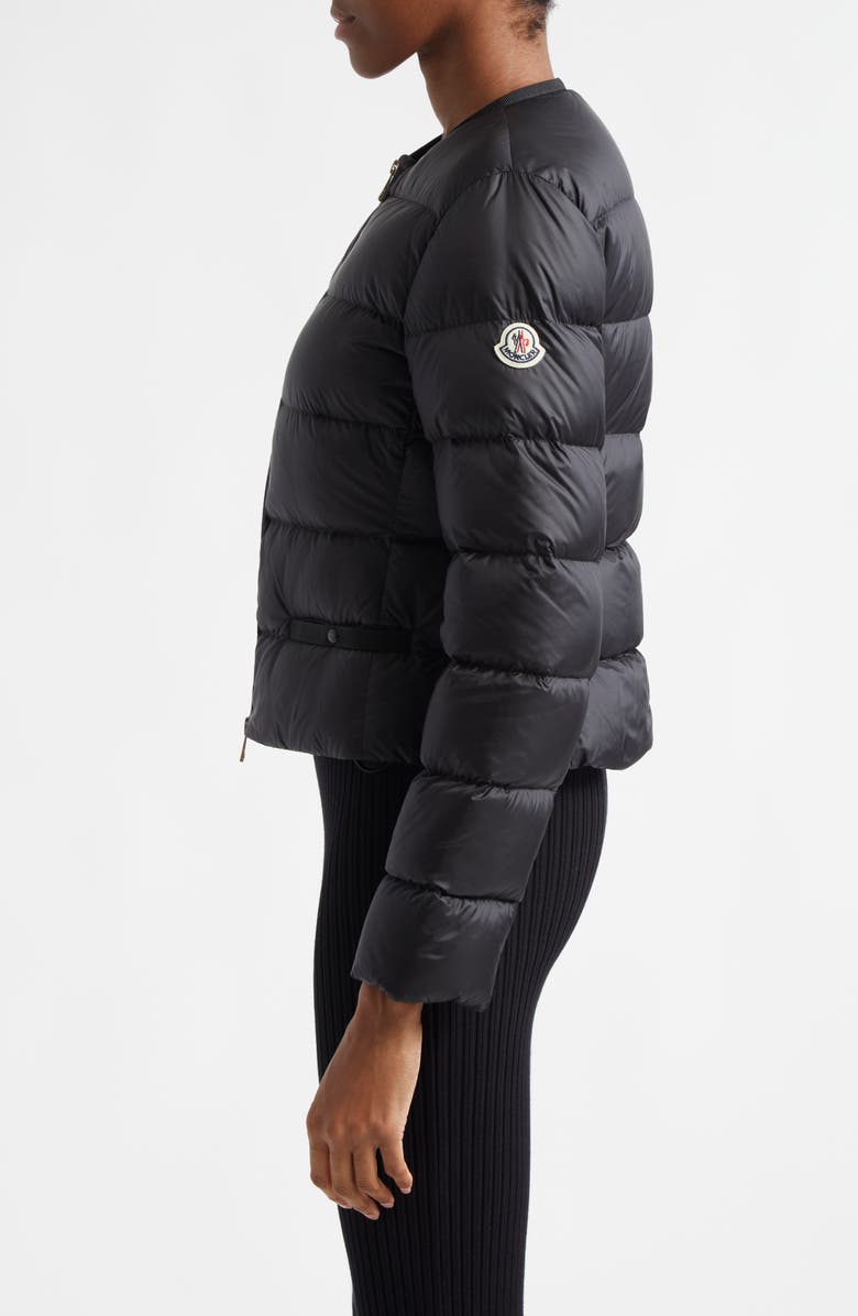 Moncler Laurine Down Crop Jacket, Alternate, color, Black