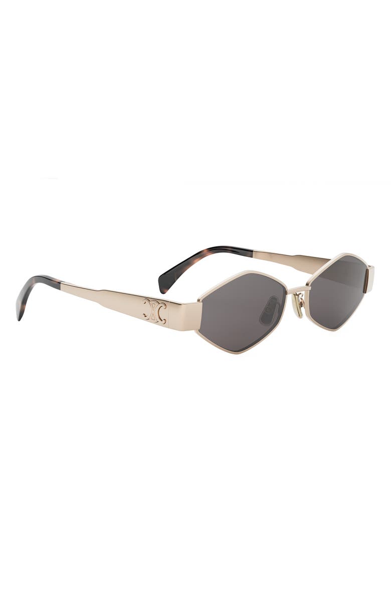CELINE Triomphe 54mm Geometric Sunglasses, Alternate, color, Shiny Rose Gold / Smoke