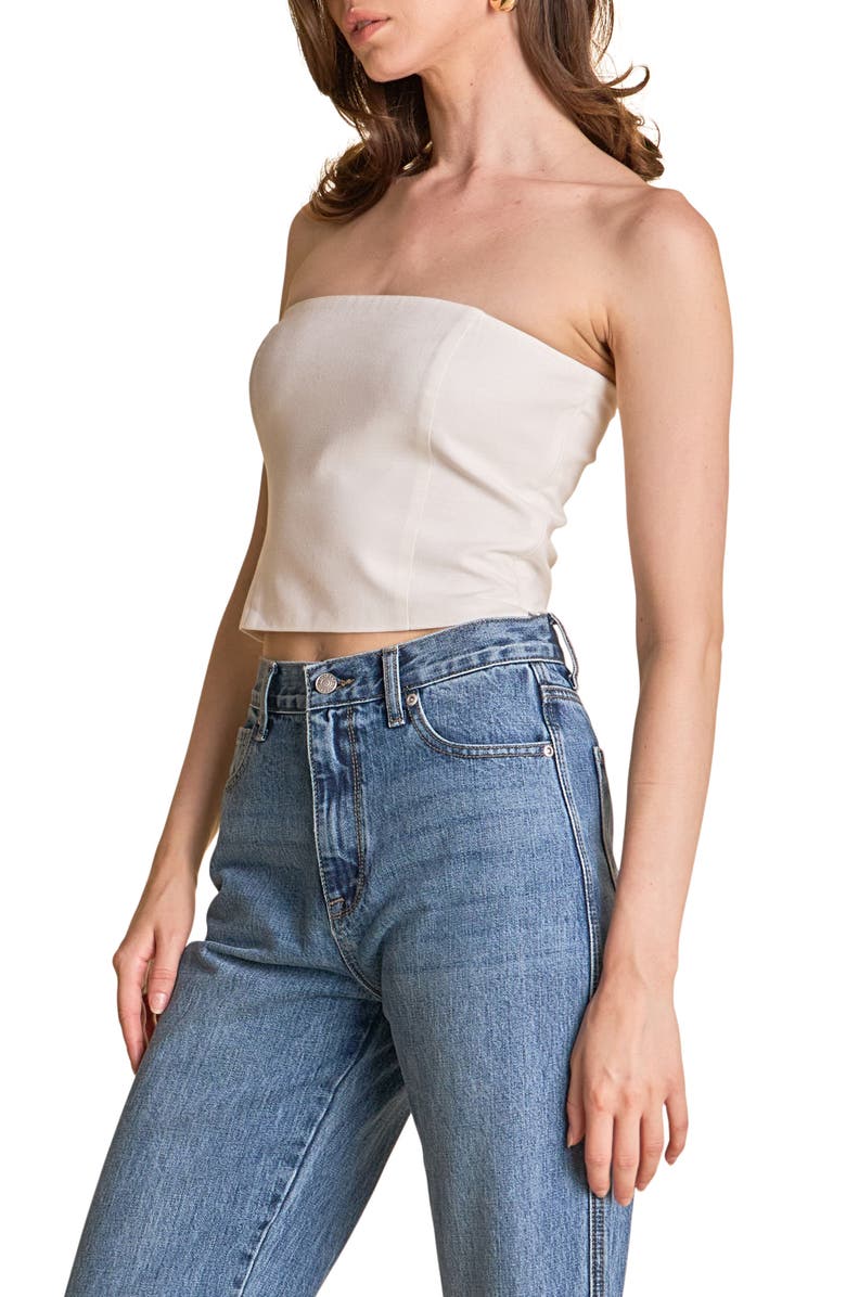 Endless Rose Strapless Linen Top, Alternate, color, White