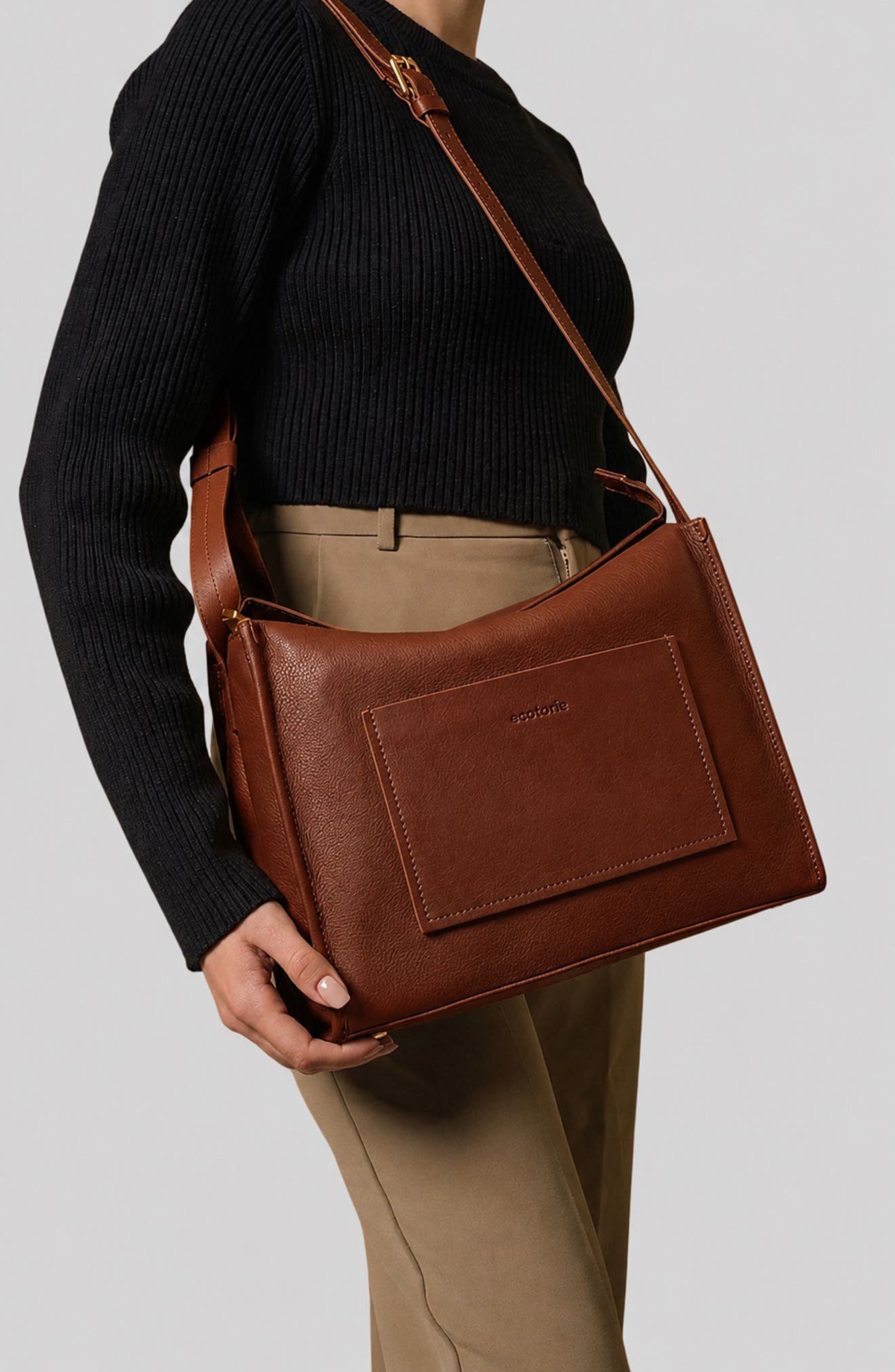 Eleanor Leather Crossbody Bag, Alternate, color, COGNAC