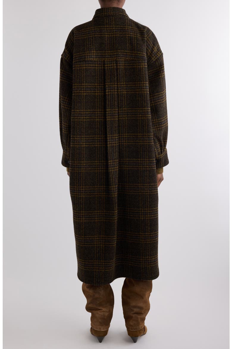Gislene Plaid Virgin Wool Coat, Alternate, color, KHAKI