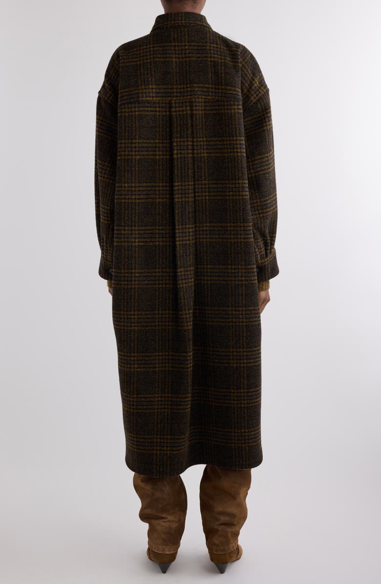 Isabel Marant Étoile Gislene Plaid Virgin Wool Coat, Alternate, color, Khaki