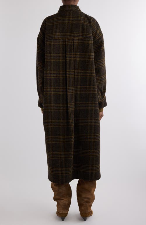 Isabel Marant Étoile Gislene Plaid Virgin Wool Coat In Brown