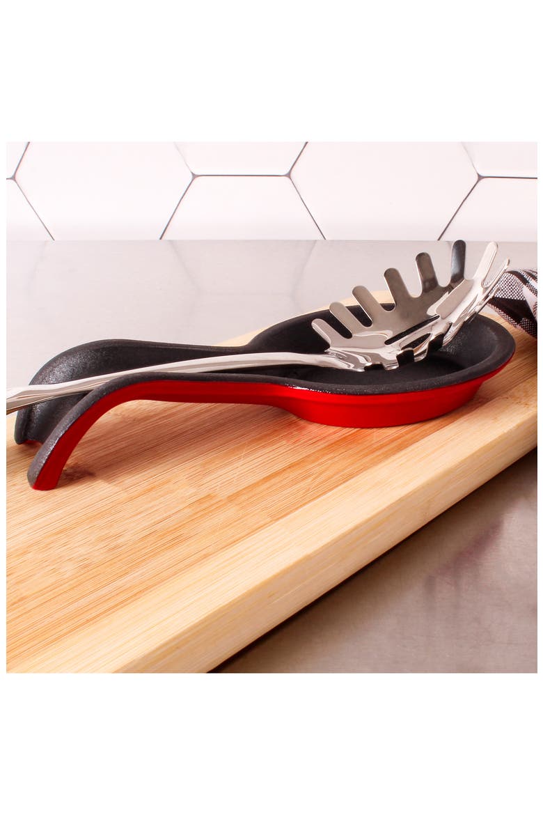 Cast Iron Spoon Rest - Red, Alternate, color, RED