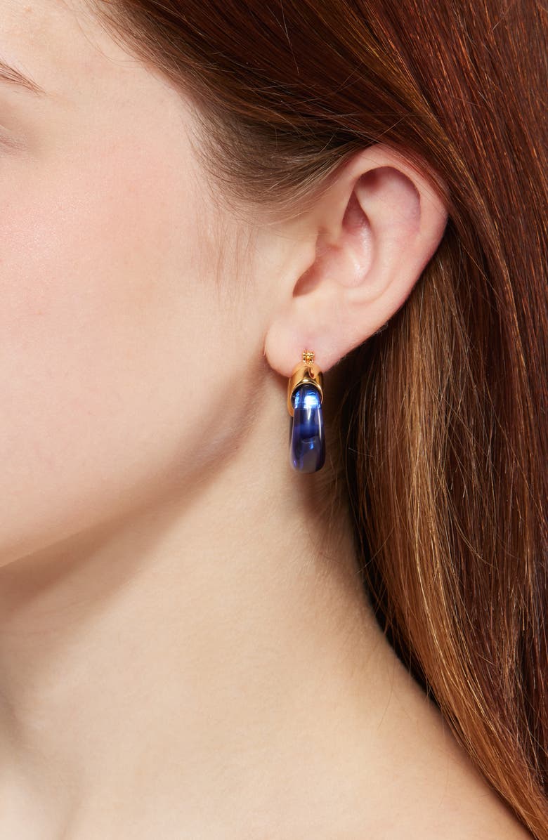 Lizzie Fortunato Mini Organic Hoop Earrings, Alternate, color, Electric Blue