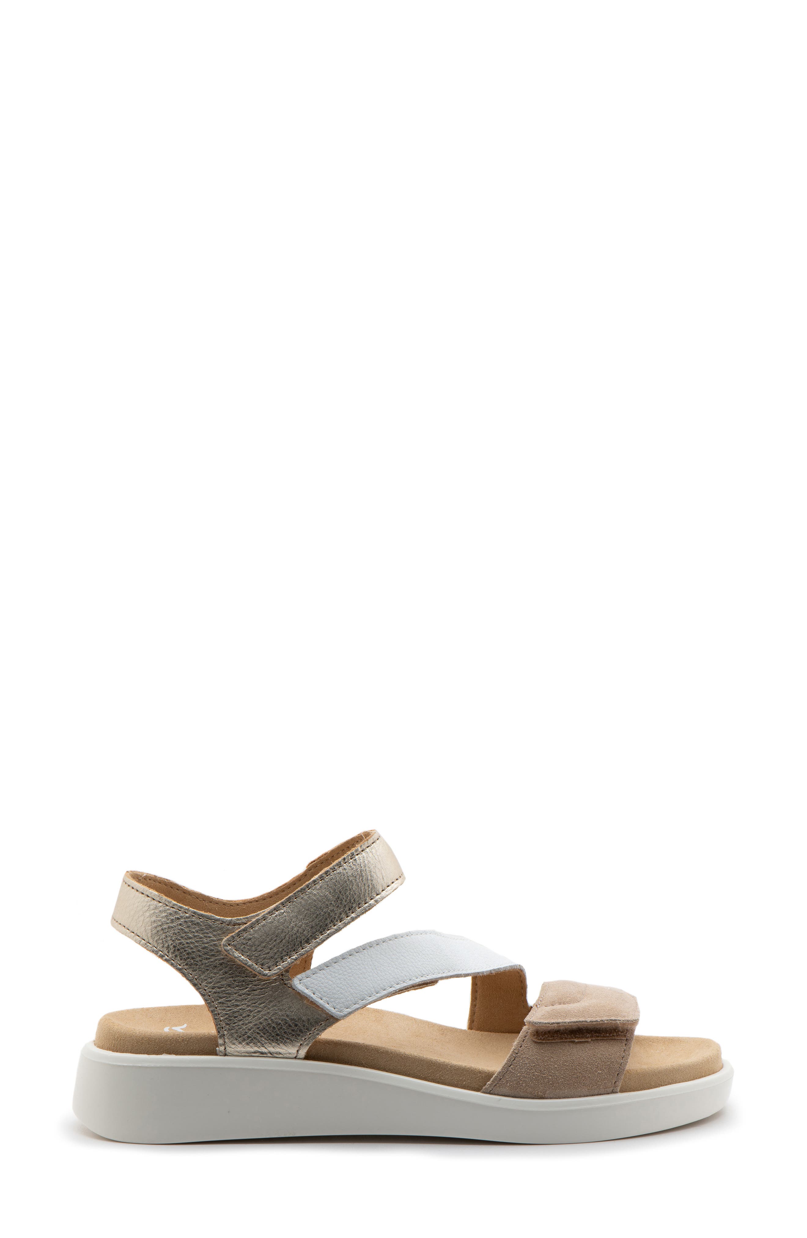 ara Marina Wedge Sandal, Alternate, color, Sand/ White/ Platinum