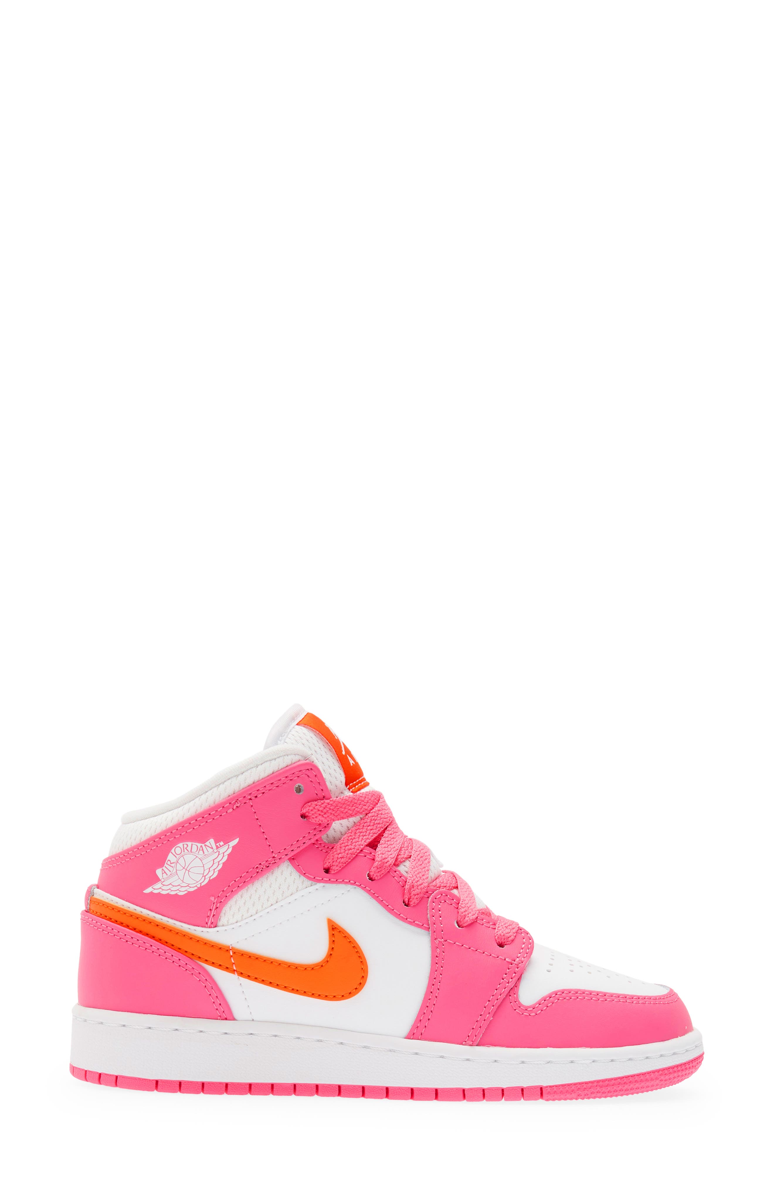 Jordan Air Jordan 1 Mid Sneaker, Alternate, color, Pinksicle/ Orange/ White