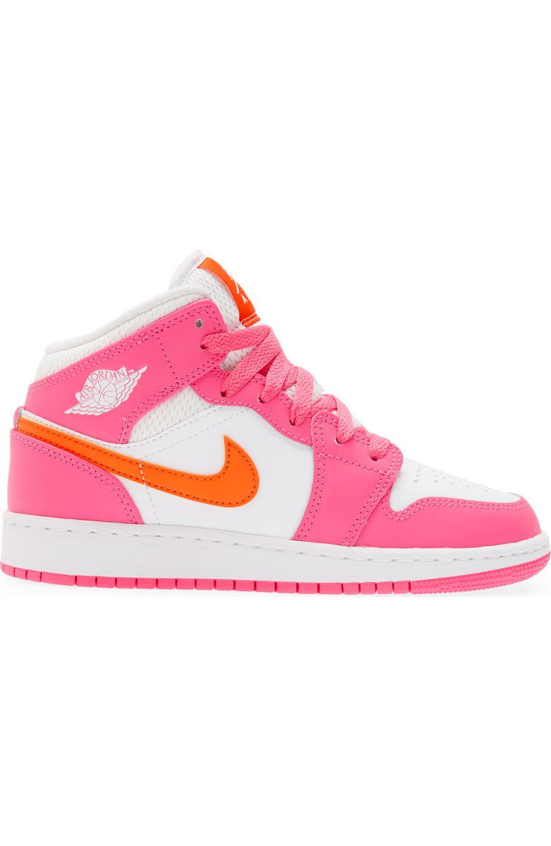 Jordan Air Jordan 1 Mid Sneaker, Alternate, color, Pinksicle/ Orange/ White