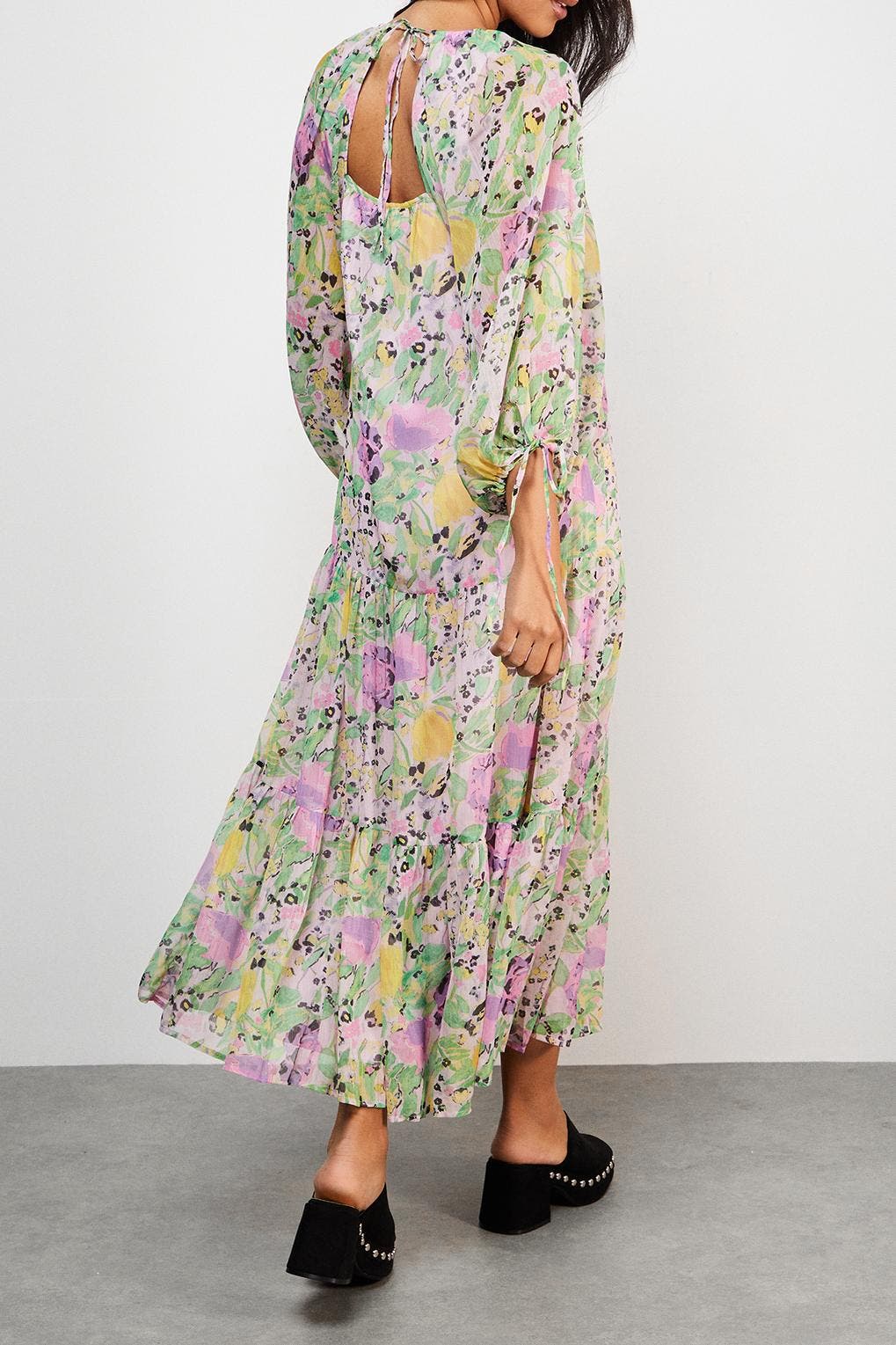 chiffon floor length prom dress KissProm Leopard Sweetheart A Line Ruffled Long Dresses With Appliques, Leopard / 00 Womens Long Sleeve Dresses Colour:Pearl Pink SID-FD11903P2204 Chiffon over polyester base