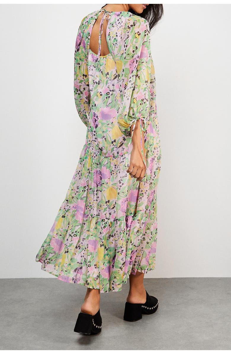 Warehouse Chiffon Batwing Midi Dress, Alternate, color, Floral