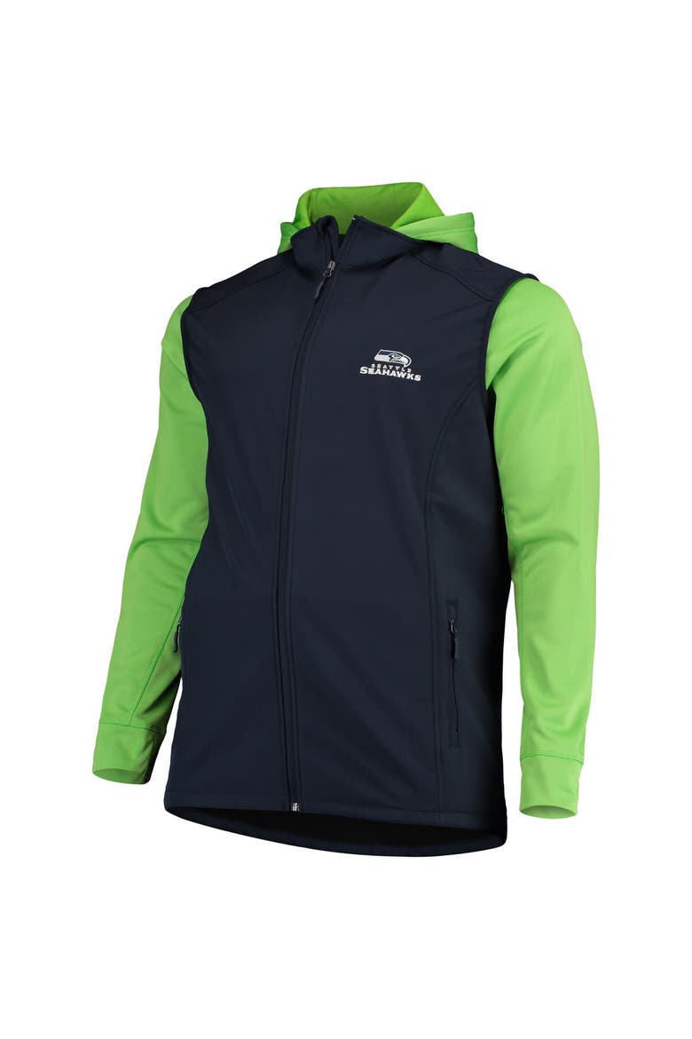 Men's Dunbrooke College Navy/Neon Green Seattle Seahawks Big & Tall Alpha Full-Zip Hoodie Jacket, Alternate, color, Navy