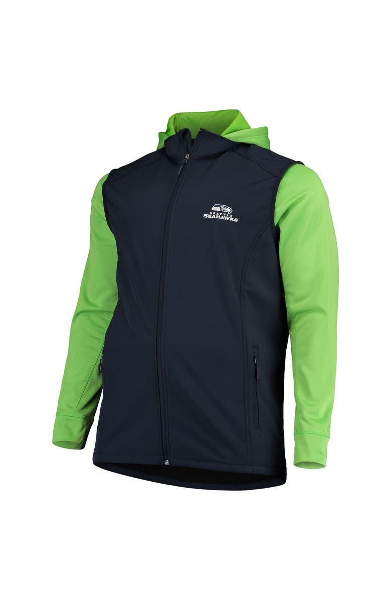 DUNBROOKE Men's Dunbrooke College Navy/Neon Green Seattle Seahawks Big & Tall Alpha Full-Zip Hoodie Jacket, Alternate, color, Navy