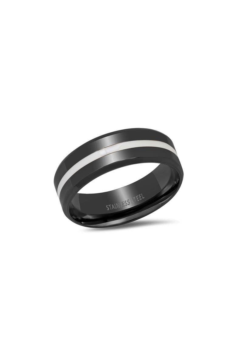 IP Stainless Steel Ring, Main, color, BLACK