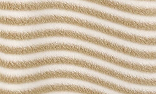 Rylee + Cru Stripe Fuzzy Fleece Romper In Brown