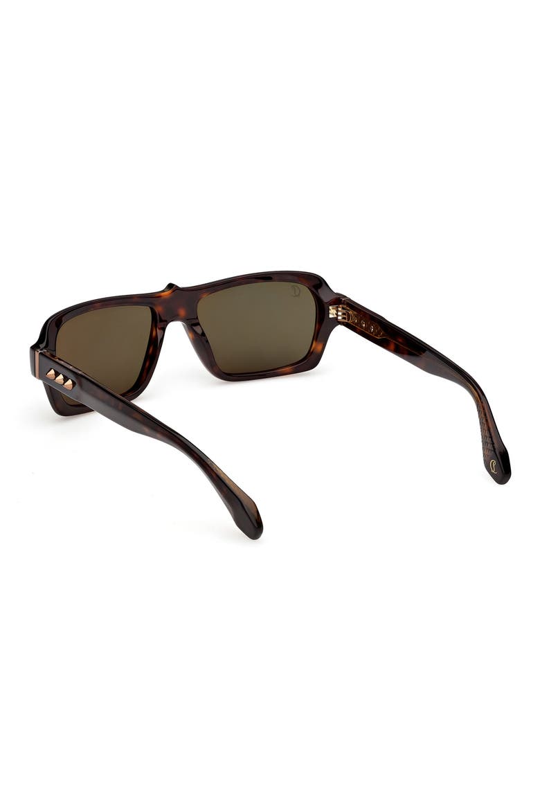 56mm Rectangular Sunglasses, Alternate, color, HAVANA GOLD / ZEISS BROWN RED
