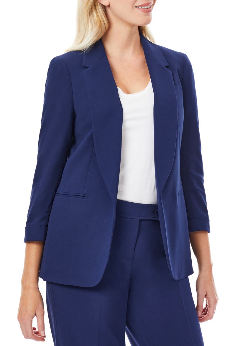 Three-Quarter Sleeve Blazer, Main, color, JONES NAVY