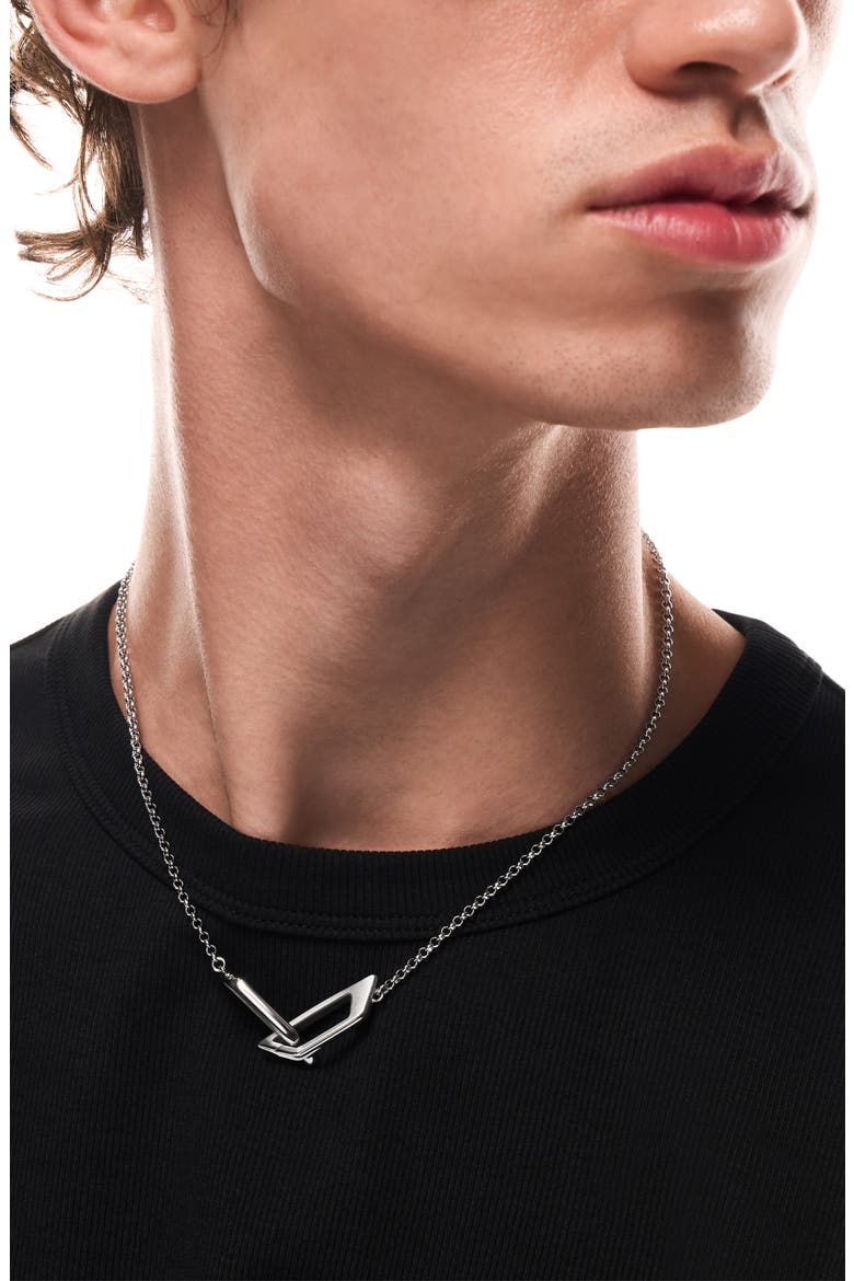 Stainless Steel Bar Pendant Necklace, Alternate, color, SILVER